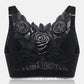 Elegant Rose Embroidered Front Closure Bra for Seamless Comfort and Easy Wear