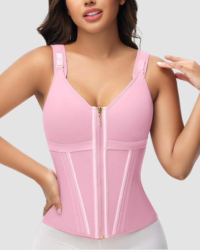 Ultimate Double-Layer Tummy Control Waist Shaper Girdle with Built-in Bra