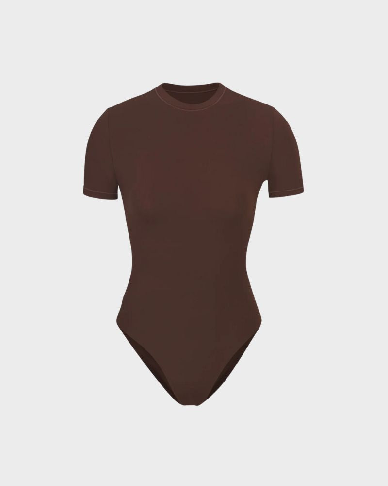 Seamless Everyday T-Shirt Bodysuit: Curve-Hugging, Tummy Control Shapewear for Women