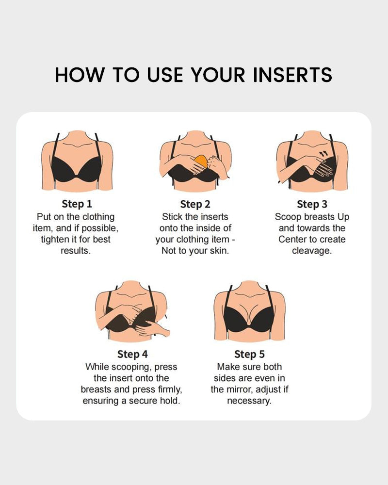 Invisible Reusable Sticky Breast Lift Inserts for Instant 2-Cup Boost