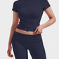Women's Ultra-Soft 2-Piece Stretch Lounge Set: Comfy Top & Flare Pants