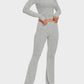 Women's Ultra-Soft 2-Piece Stretch Lounge Set: Comfy Top & Flare Pants