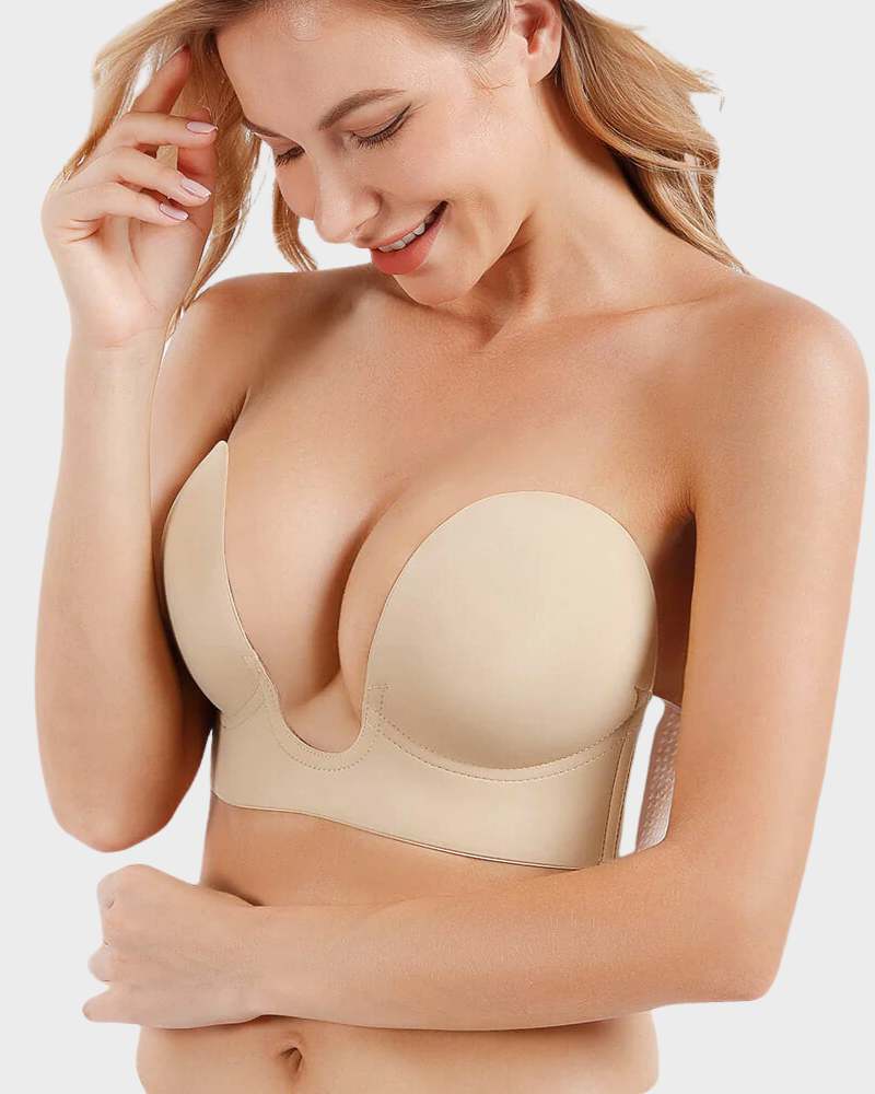 Seamless Strapless Push-Up Plunge Bra for Ultimate Support & Natural Lift
