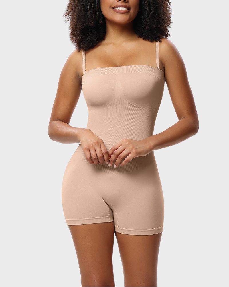 Shecurve Women's Strapless Slip Shapewear Bodysuit: Tummy Control, Butt Lift, Seamless
