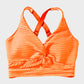 Textured Knot-Front High-Waisted Bikini Set