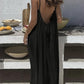 Chic Backless Cami Dress for Women - Solid Color, Flowy Maxi Style