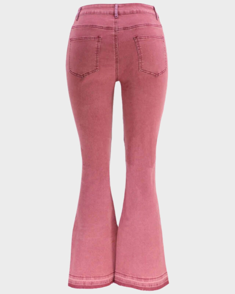 SheCurve® Flattering Wide Leg Women's Jeans with Fashion Stitching Detail