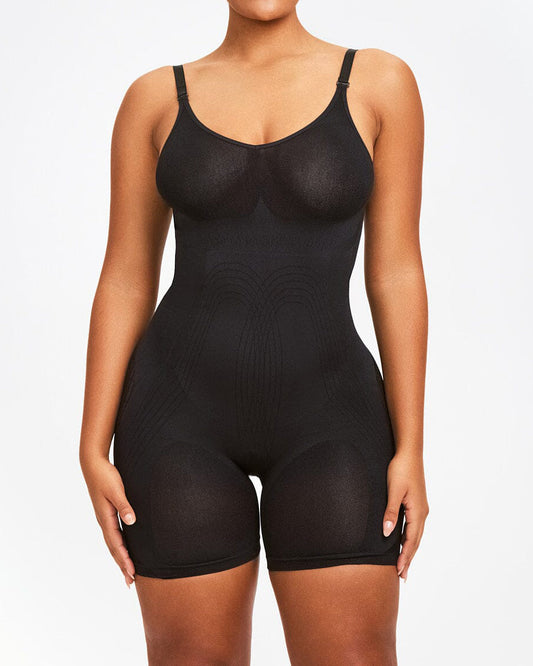 Seamless Mid-Thigh Full Body Shaper Bodysuit: Core, Thighs, Bust, Booty Lift