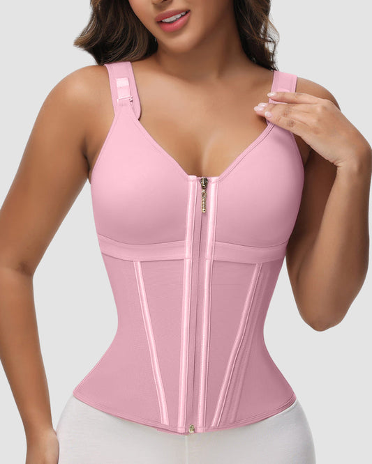 Ultimate Double-Layer Tummy Control Waist Shaper Girdle with Built-in Bra