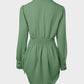 Chic SheCurve Long Sleeve Button-Down Drawstring Shirt Dress – Adjustable Hem, Comfortable