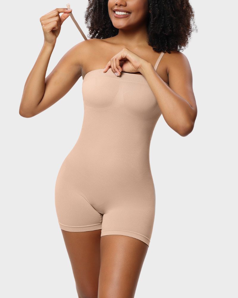 Shecurve Women's Strapless Slip Shapewear Bodysuit: Tummy Control, Butt Lift, Seamless