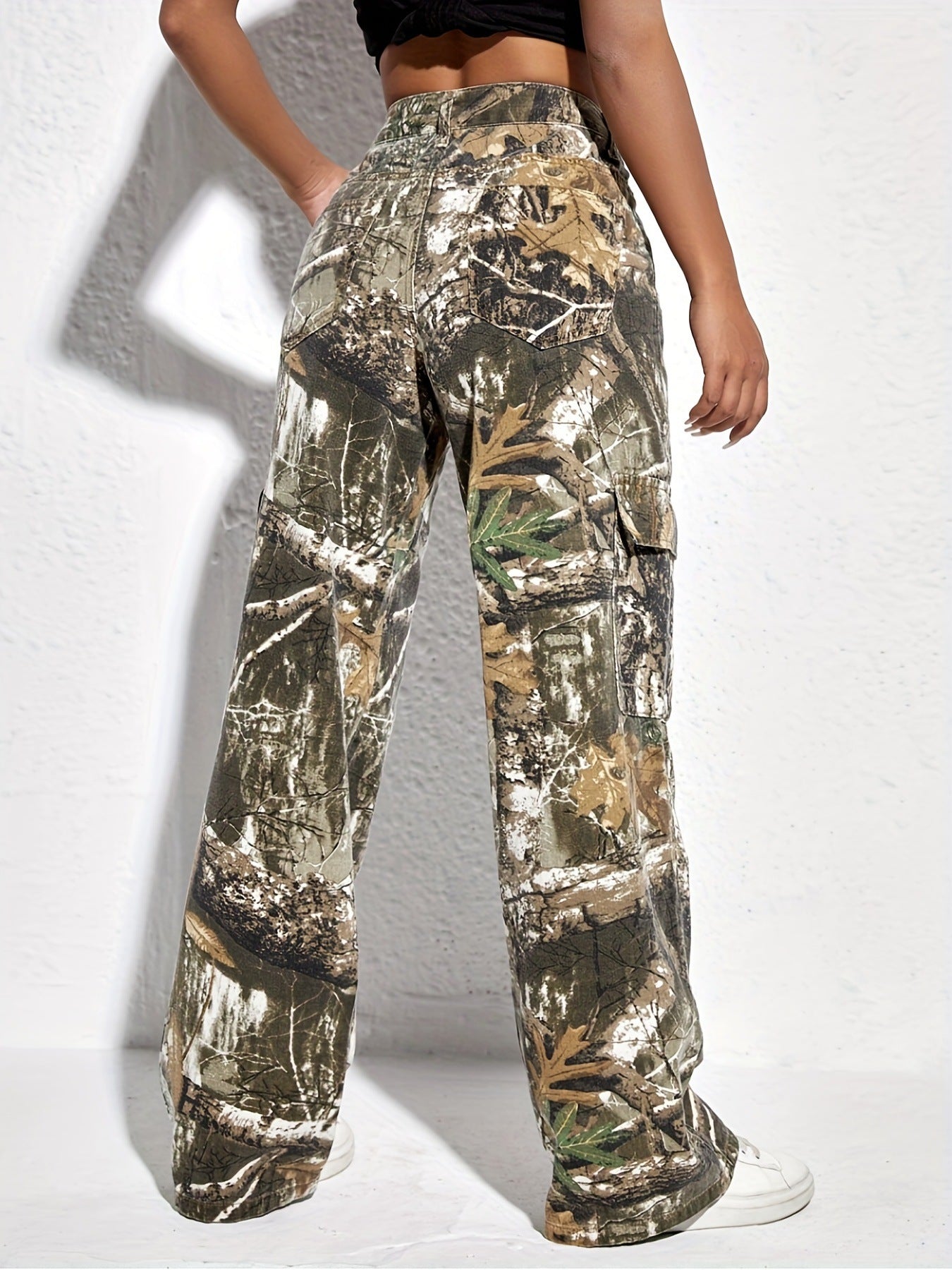 SheCurve Women's Camo Baggy Cargo Overalls: Multi-Pocket, Relaxed Fit, Durable Adventure Pants