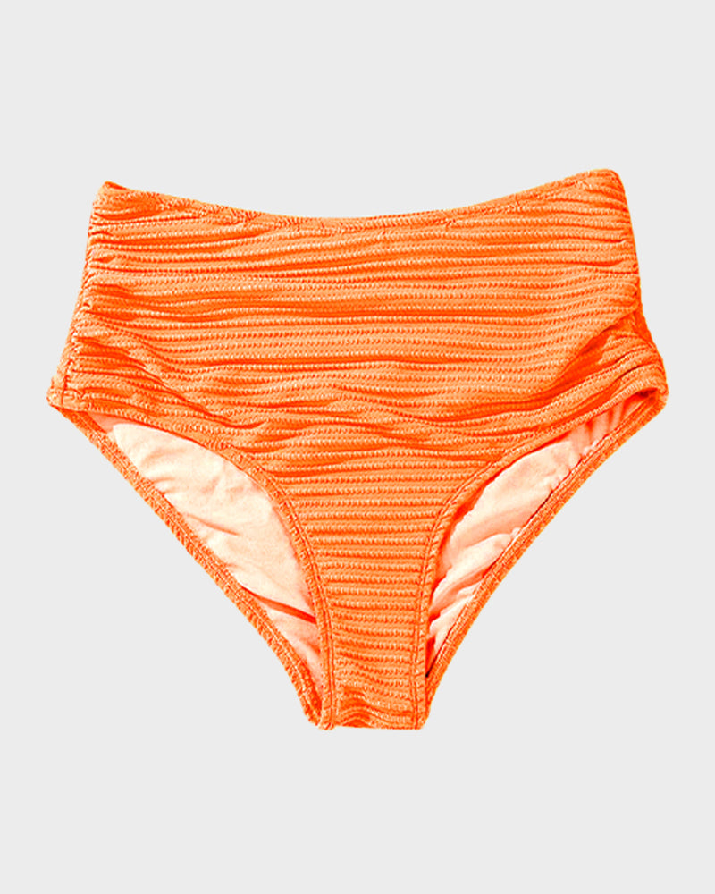 Chic Textured Knot-Front High-Waisted Bikini Set for Women