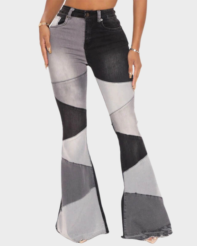 SheCurve® Flattering Wide Leg Women's Jeans with Fashion Stitching Detail