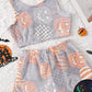 Cozy Glow-in-the-Dark Flannel Pajama Set with Spooky Pumpkin & Ghost