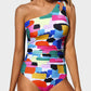 One Shoulder Ruched One Piece Swimsuit