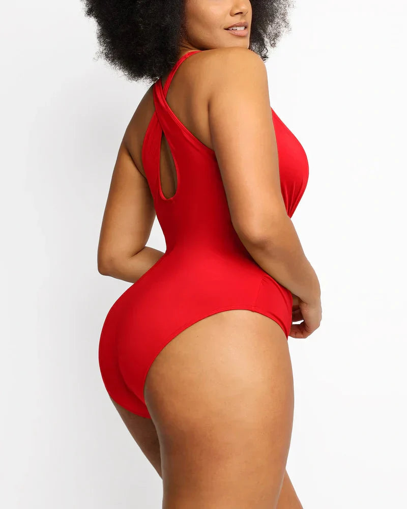Smart Sculpt Plunge One-Piece Swimsuit with Tummy Control and Flattering Design