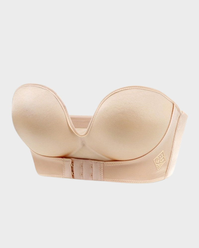 Invisible Strapless Push-Up Bra, Seamless Backless Design for Ultimate Lift