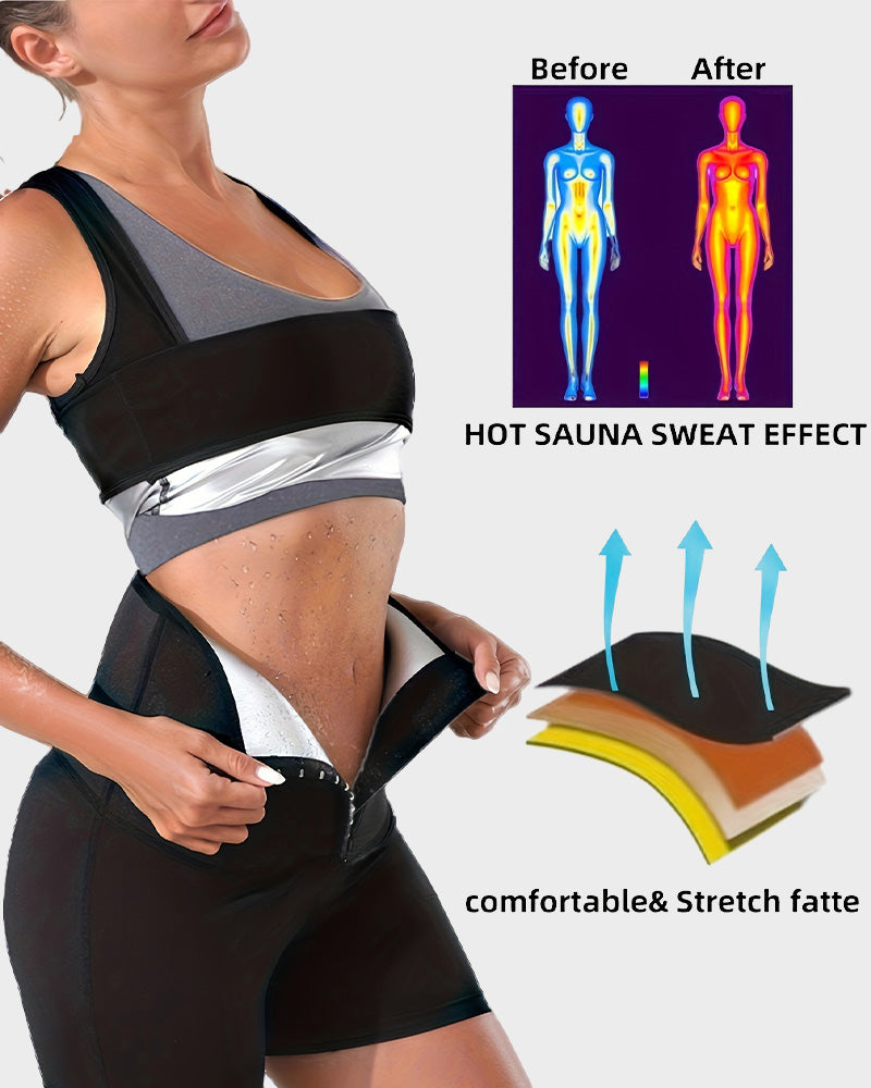High-Performance Compression Tummy Control Sauna Shorts for Enhanced Workout & Sweat