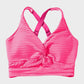 Textured Knot-Front High-Waisted Bikini Set