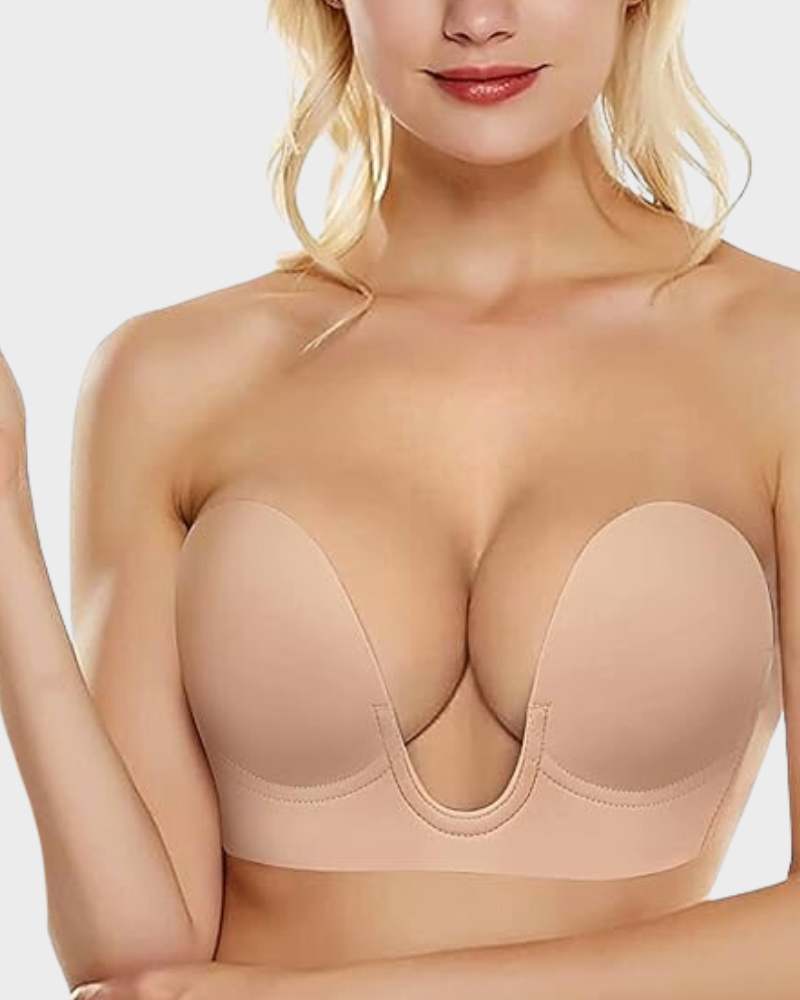 Seamless Strapless Push-Up Plunge Bra for Ultimate Support & Natural Lift