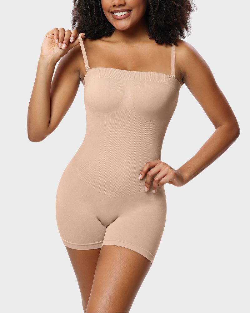 Shecurve Women's Strapless Slip Shapewear Bodysuit: Tummy Control, Butt Lift, Seamless