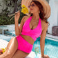 Women's Modest Tummy Control High Waisted Halter Bikini Swimsuit Set