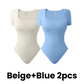 SheCurve® Seamless Square Neck Short Sleeve Snatching Bodysuit: Body-Hugging Shapewear