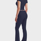 Women's Ultra-Soft 2-Piece Stretch Lounge Set: Comfy Top & Flare Pants