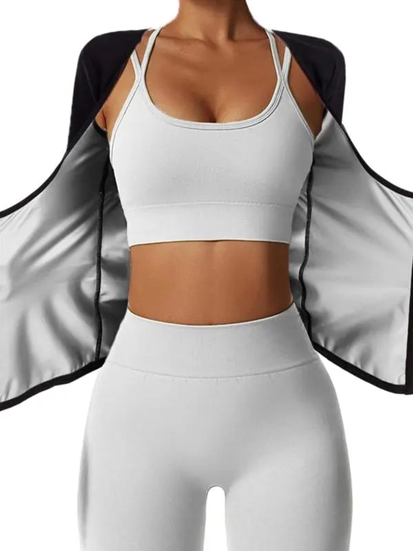 Women's Performance Sweat-Wicking Zip-Up Top - Torso Support, Short Sleeve