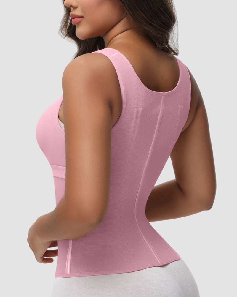 Ultimate Double-Layer Tummy Control Waist Shaper Girdle with Built-in Bra