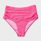 Textured Knot-Front High-Waisted Bikini Set