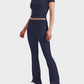 Women's Ultra-Soft 2-Piece Stretch Lounge Set: Comfy Top & Flare Pants