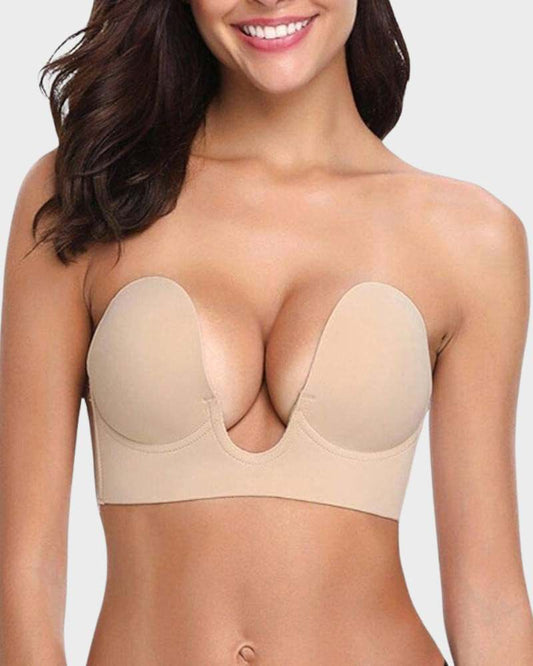 Seamless Strapless Push-Up Plunge Bra for Ultimate Support & Natural Lift