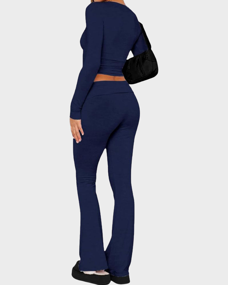 Soft Cotton Jersey Long Sleeve Lounge Set for Women, Ultimate Comfort