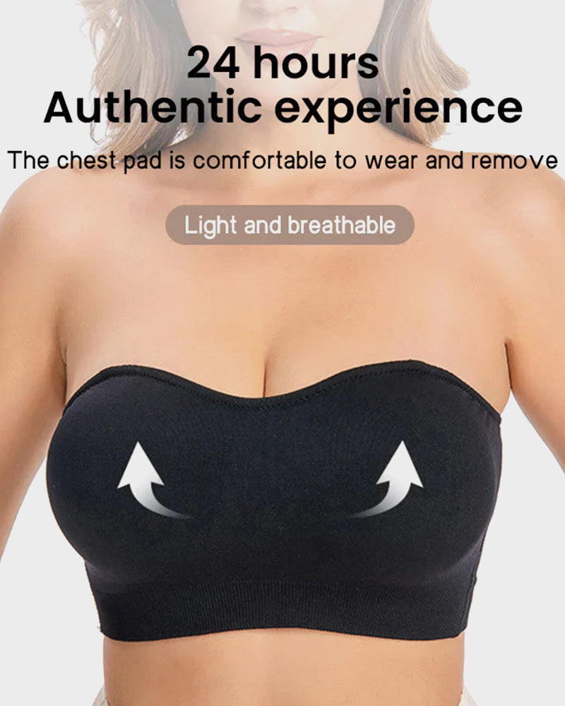 Ultimate Comfort Non-Slip Bandeau Bra: Seamless, Wireless, Strapless Support