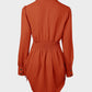 Chic SheCurve Long Sleeve Button-Down Drawstring Shirt Dress – Adjustable Hem, Comfortable