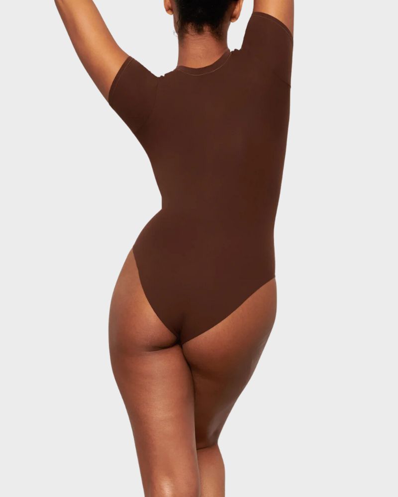 Seamless Everyday T-Shirt Bodysuit: Curve-Hugging, Tummy Control Shapewear for Women