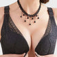 Elegant Rose Embroidered Front Closure Bra for Seamless Comfort and Easy Wear