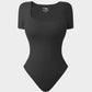 SheCurve® Seamless Square Neck Short Sleeve Snatching Bodysuit: Body-Hugging Shapewear