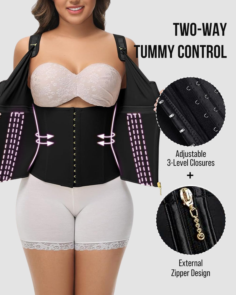 Ultimate Double-Layer Tummy Control Waist Shaper Girdle with Built-in Bra