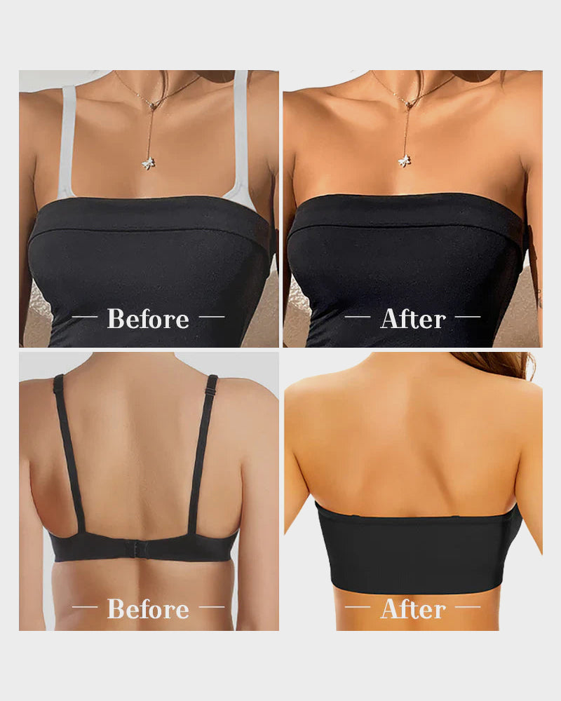 Ultimate Comfort Non-Slip Bandeau Bra: Seamless, Wireless, Strapless Support