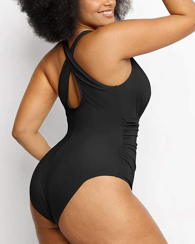 Smart Sculpt Plunge One-Piece Swimsuit with Tummy Control and Flattering Design