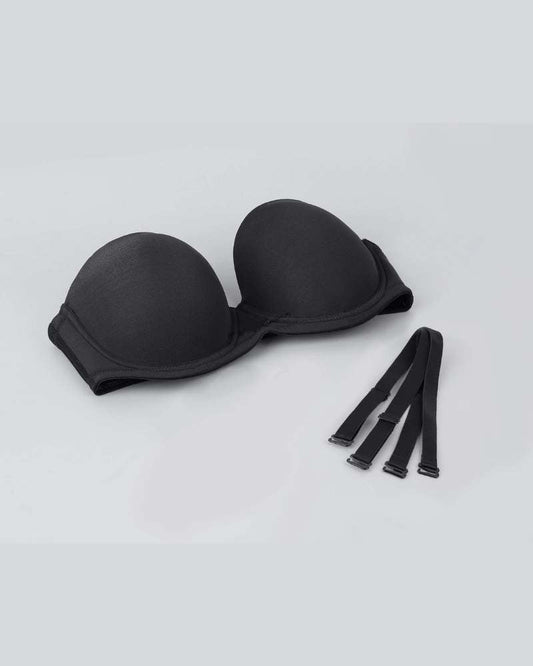 Versatile Underwire Bandeau Bra with Removable Straps for Seamless Support