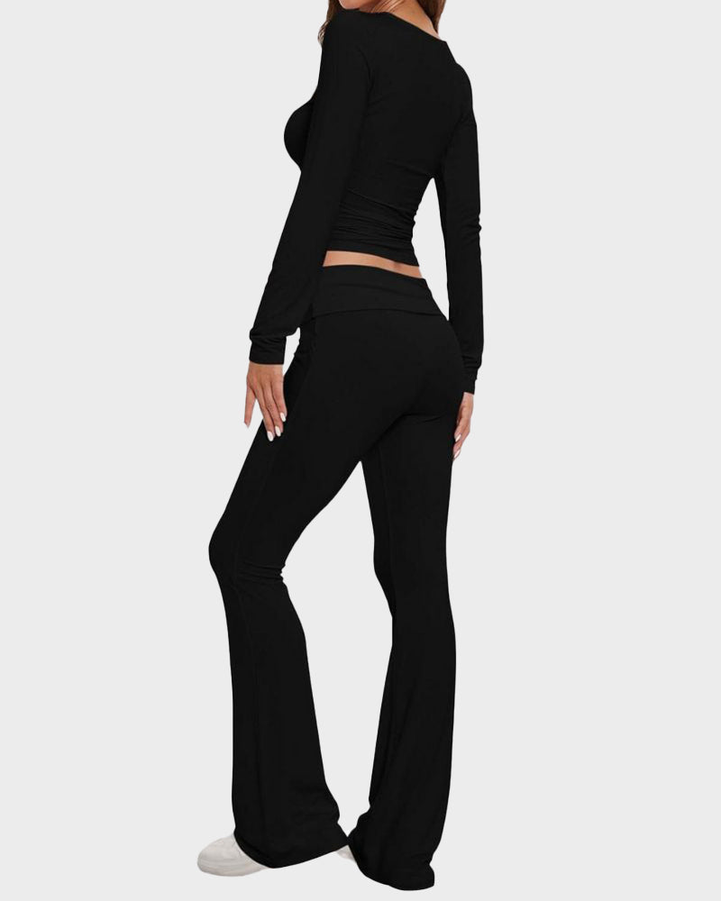 Soft Cotton Jersey Long Sleeve Lounge Set for Women, Ultimate Comfort