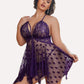 Luxurious Plus Size Lace Babydoll Nightdress with Elegant Front Slit