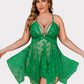 Luxurious Plus Size Lace Babydoll Nightdress with Elegant Front Slit