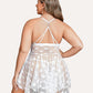 Luxurious Plus Size Lace Babydoll Nightdress with Elegant Front Slit