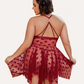 Luxurious Plus Size Lace Babydoll Nightdress with Elegant Front Slit
