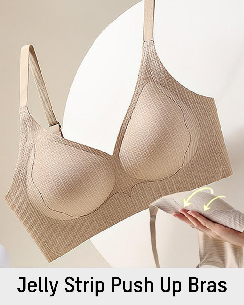 Wireless V-Neck Luxe Bra with Anti-Sagging Jelly Lift and 3D Molded Cups